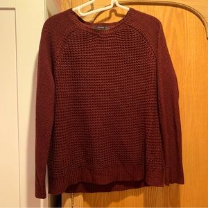 F21 Maroon Knit Sweater